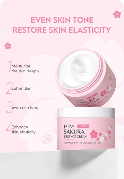 Crema hidratante LAIKOU Sakura 25 g: iluminadora, nutritiva, control de grasa, reparadora e hidratación profunda.