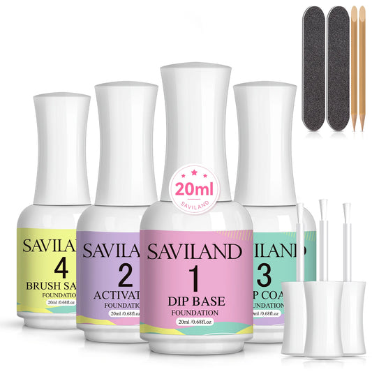 Kit Líquidos Dip Powder Secagem Rápida - Base, Ativador e Top Coat para Manicure Profissional