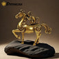 Estatueta Cavalo Dourado Feng Shui 2026 Resina - Miniatura Decorativa Sucesso Carreira Casa Escritório
