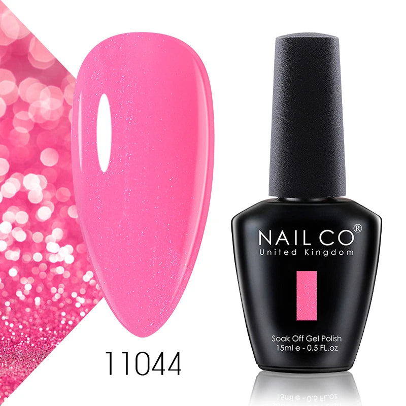 NAILCO Gel Nail Polish 15ml Dark Red Series – UV Glitter Colors Professional Semi-Permanent Manicure