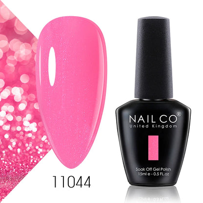 NAILCO Gel Nail Polish 15ml Dark Red Series – UV Glitter Colors Professional Semi-Permanent Manicure