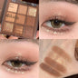 Paleta de sombras de ojos cuadradas de 9 colores: reduce la hinchazón, es fácil de aplicar y el maquillaje es duradero.