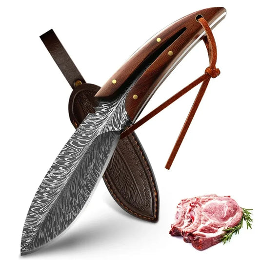 Faca de Desossa Profissional | Faca de Chef Afiada | Textura Premium com Bainha | Utensílio Culinário