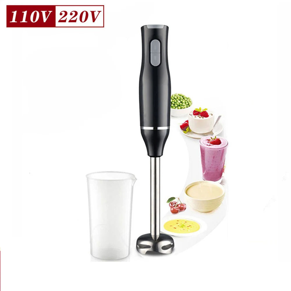 Varinha Mágica Elétrica 400W - Liquidificador Manual 2 Velocidades Frutas Vegetais Aço Inox