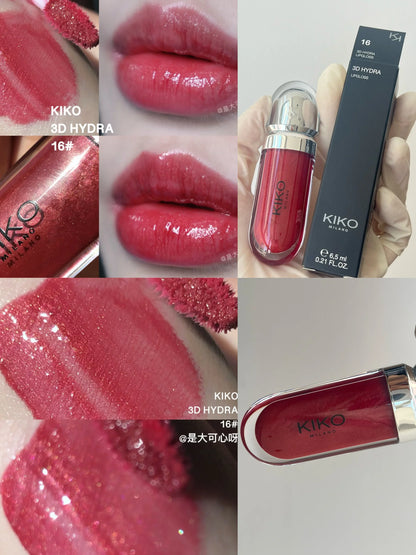 Brillo de labios KIKO 3D Hydra Mirror: brillante, perlado, voluminizador, intransferible