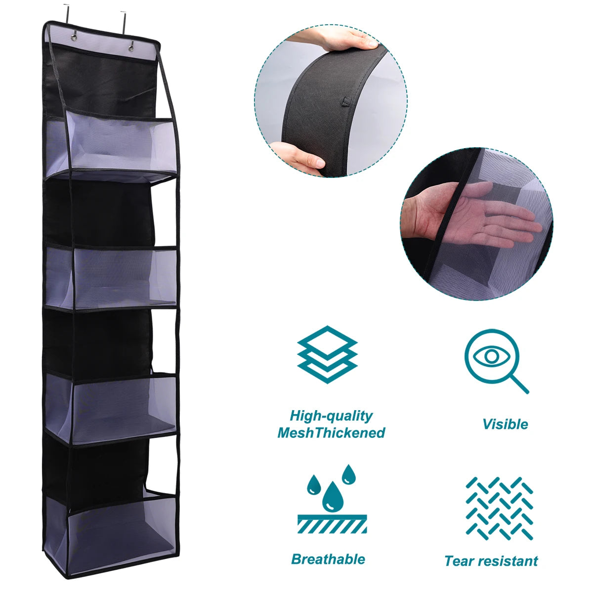 Bolsa de Armazenamento Multifuncional em Tecido – Organizador Suspenso de Múltiplas Camadas para Trás da Porta | Saco Suspenso para Diversos Itens