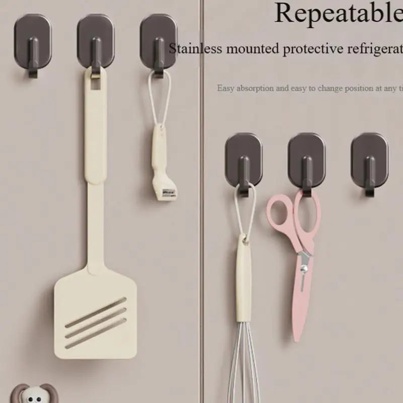 Reinforced Magnetic Hook – Strong Support for Kitchen, Refrigerator, Keys, and Towels | No Drilling Required Installation | Multifunctional Hook for Bathroom and Organization