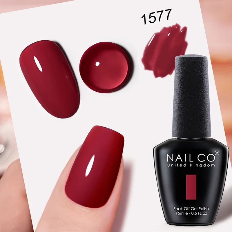 NAILCO Gel Nail Polish 15ml UV/LED Hema/TPO Free – Professional Semi-Permanent Base and Top Coat