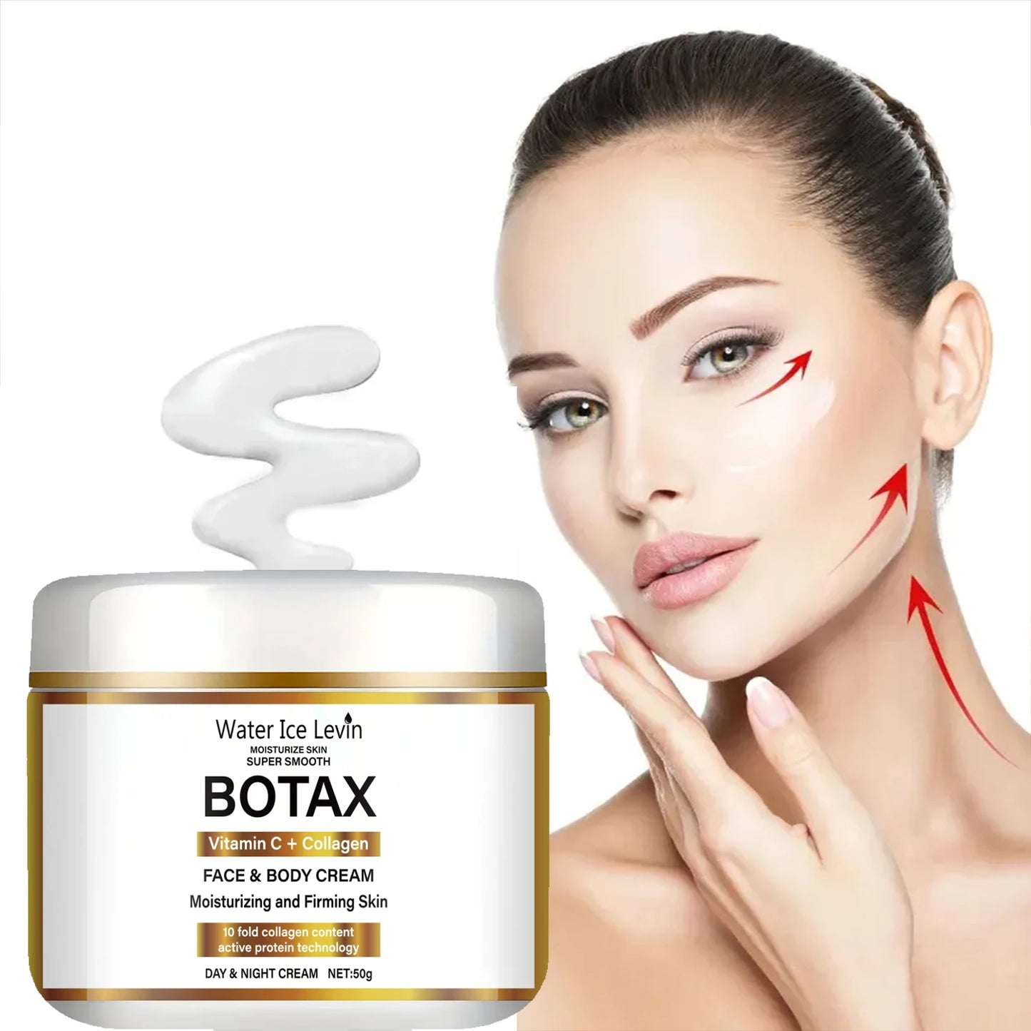 Crema reafirmante de colágeno con niacinamida, crema facial hidratante, día y noche, con vitamina C, para piel sensible.