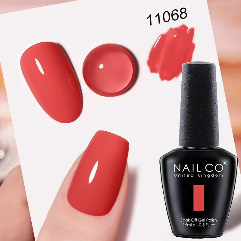 NAILCO Gel Nail Polish 15ml UV/LED Hema/TPO Free – Professional Semi-Permanent Base and Top Coat