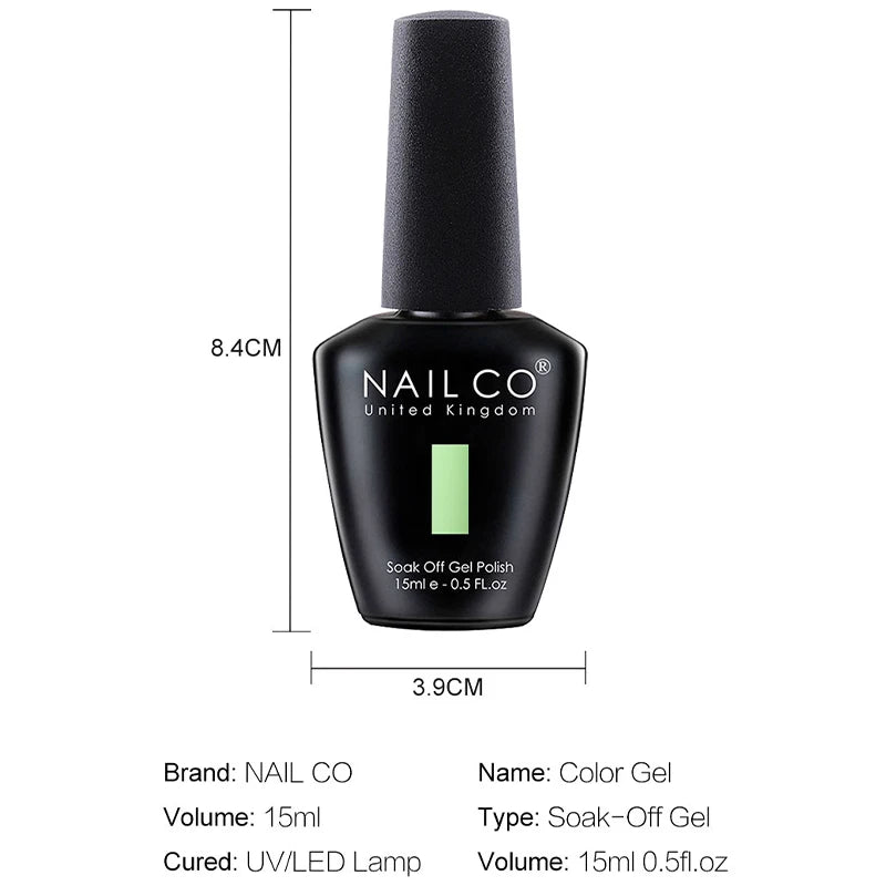 NAILCO Gel Nail Polish 15ml UV/LED Hema/TPO Free – Professional Semi-Permanent Base and Top Coat