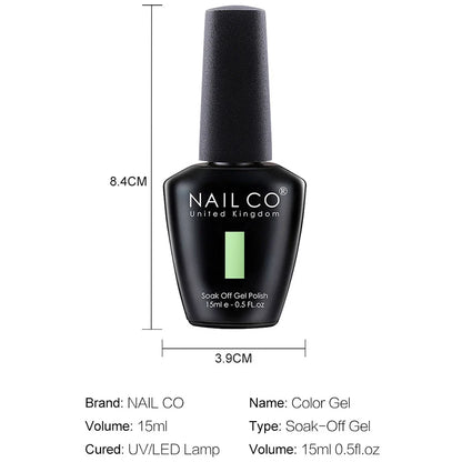 NAILCO Gel Nail Polish 15ml UV/LED Hema/TPO Free – Professional Semi-Permanent Base and Top Coat