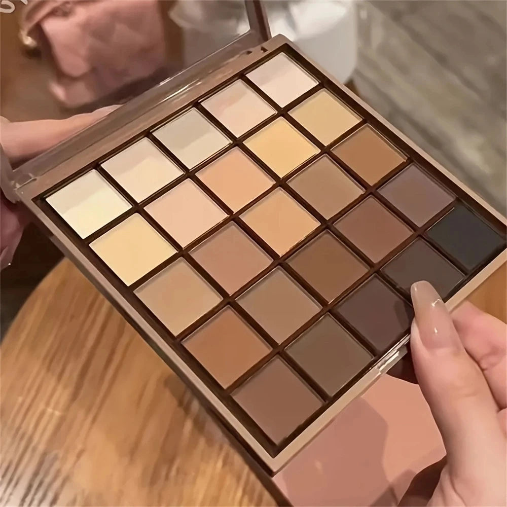 Paleta de Sombras 25 Cores Tons Neutros Castanho e Cinza