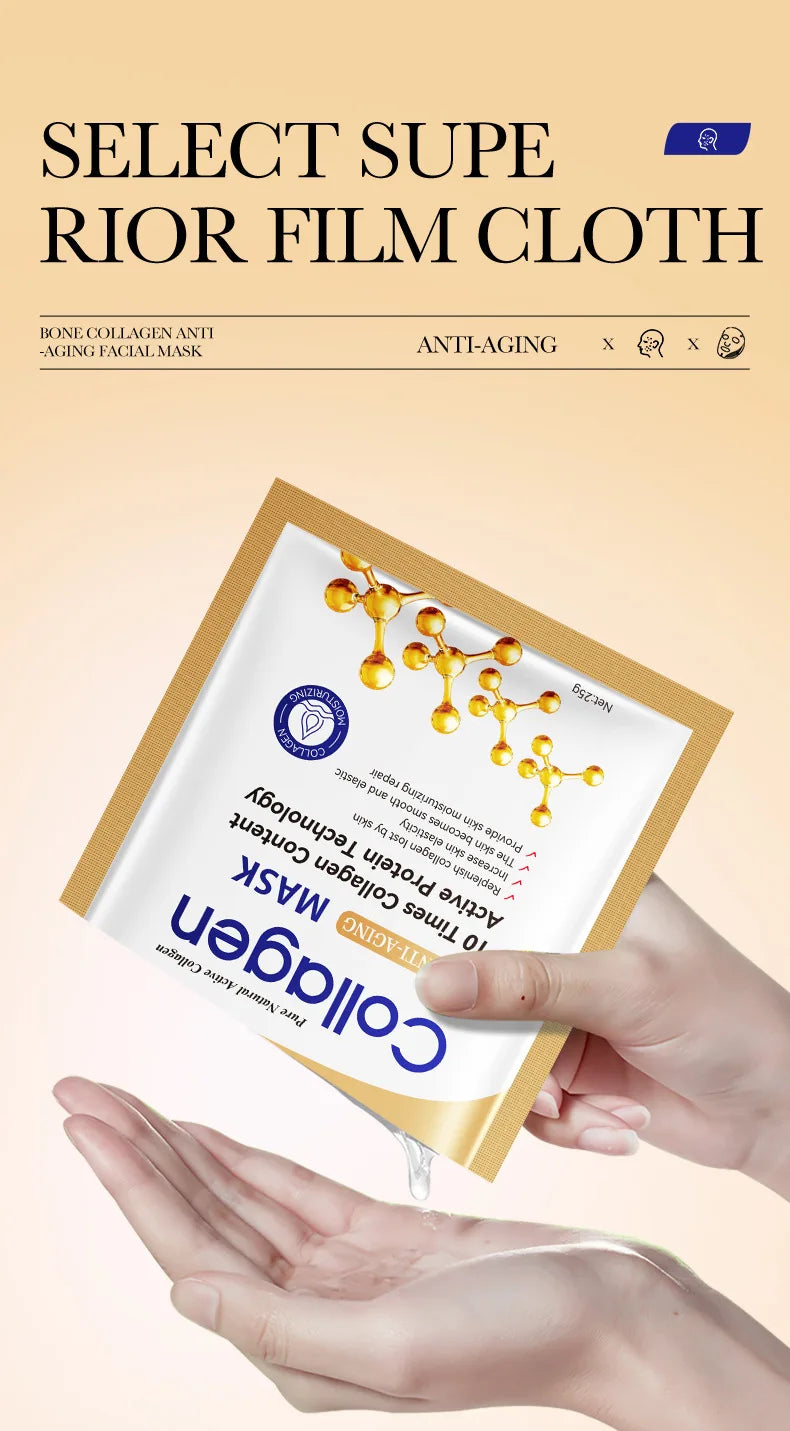 Máscara Facial Colágeno Antirrugas 10un