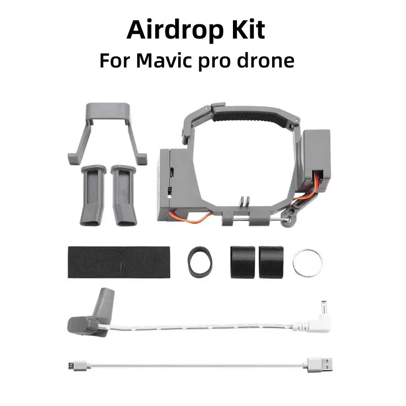 Airdrop Launch System with Servo Switch, Long-Range Control and Parachute, with Landing Gear for DJI Mavic Pro 1 / Mavic 2 Zoom Pro – Accessories