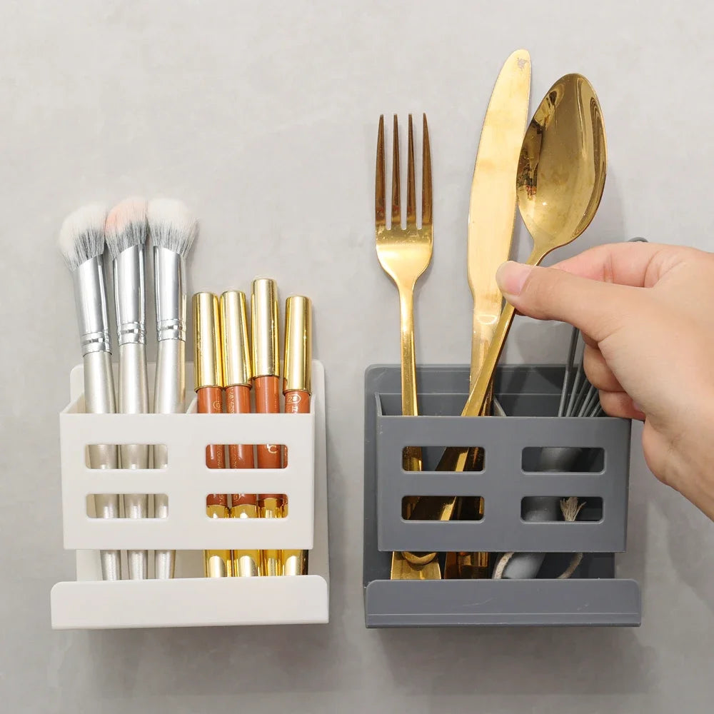 Novo Organizador Multifuncional para Lavatório – Instalação Sem Furos | Suporte de Parede para Escovas de Dentes, Barbeador e Acessórios de Casa de Banho