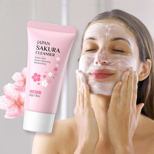 Gel Limpeza LAIKOU Sakura Japão 50g – Limpeza Profunda Controlo Oleosidade Hidratante Poros