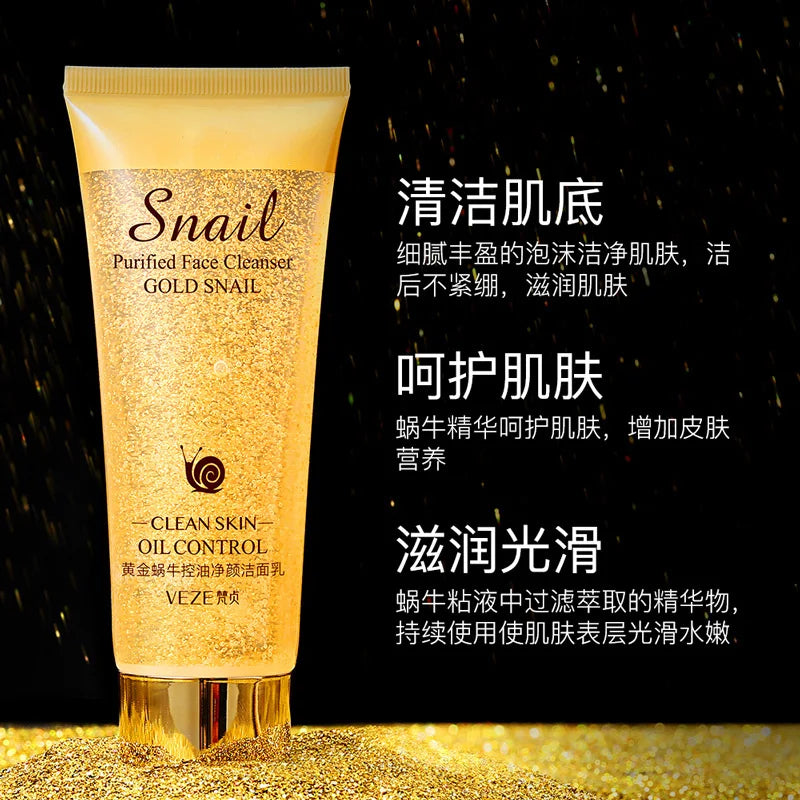 Limpeza Facial Caracol Dourado 100g – Hidratante Nutritivo Controlo Oleosidade Suave Cuidado Pele