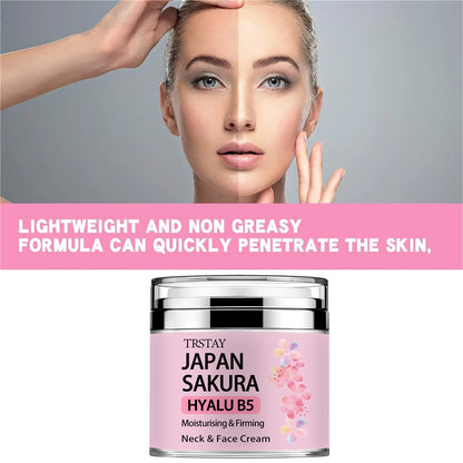 Crema de esencia de sakura japonesa con ácido hialurónico: hidratación y luminosidad.