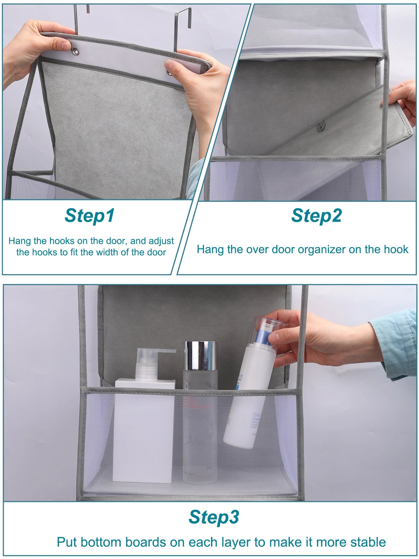 Bolsa de Armazenamento Multifuncional em Tecido – Organizador Suspenso de Múltiplas Camadas para Trás da Porta | Saco Suspenso para Diversos Itens