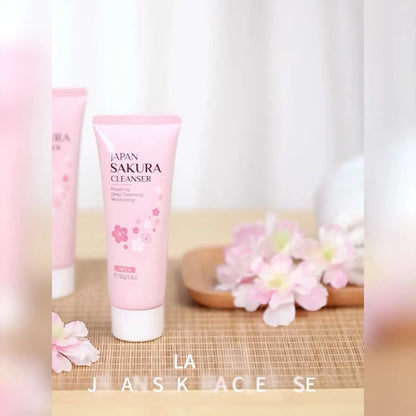 Gel Limpiador LAIKOU Sakura 100 g: Control de grasa, Hidratación duradera, Limpieza profunda, Poros