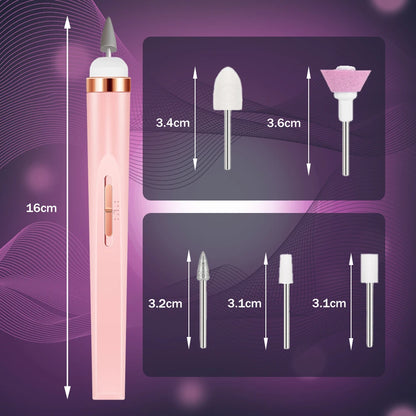 Lima Elétrica Unhas 5 em 1 YIKOOLIN - LED 4 Velocidades Manicure Profissional Sem Fio