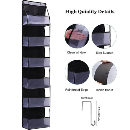 Bolsa de Armazenamento Multifuncional em Tecido – Organizador Suspenso de Múltiplas Camadas para Trás da Porta | Saco Suspenso para Diversos Itens