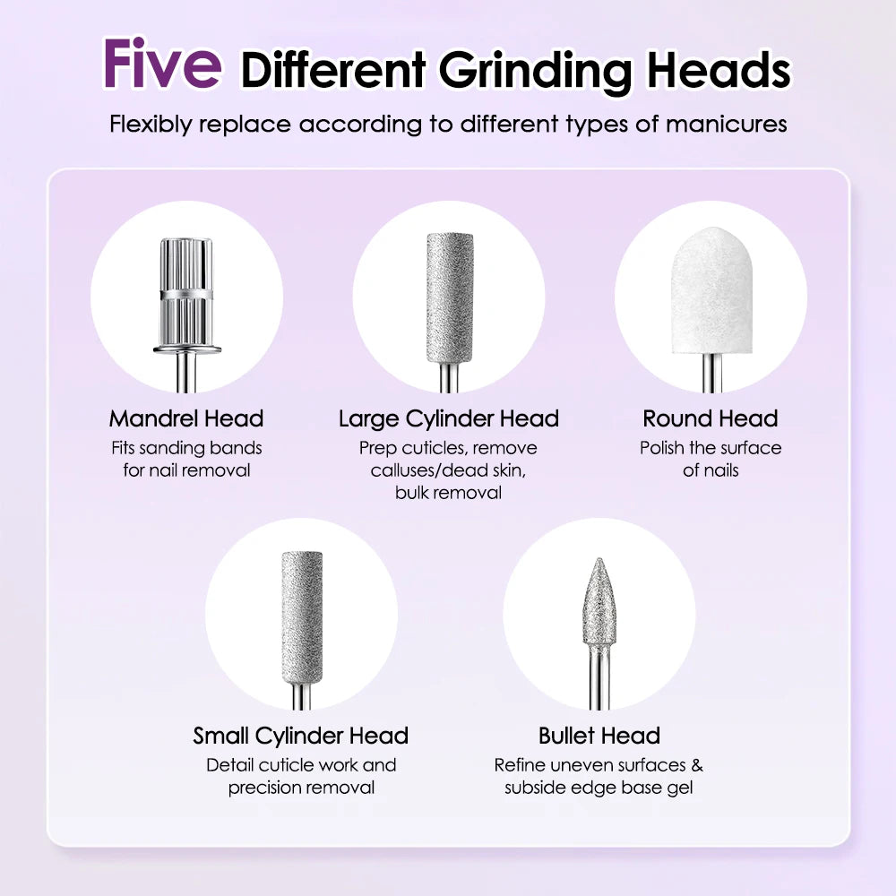 Broca Elétrica Unhas com Lâmpada UV - Kit Manicure Gel Profissional Completo