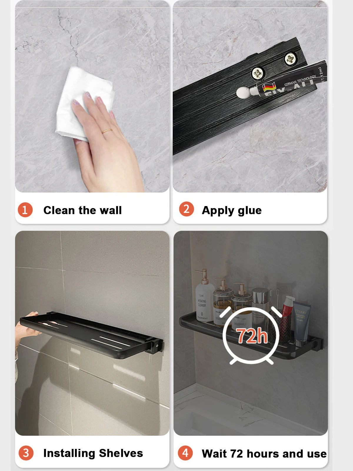 Prateleira Dobrável de Armazenamento para Banheiro – Estante para Banheiro Adequada para Banheiro, Cozinha e Lavanderia, de Parede