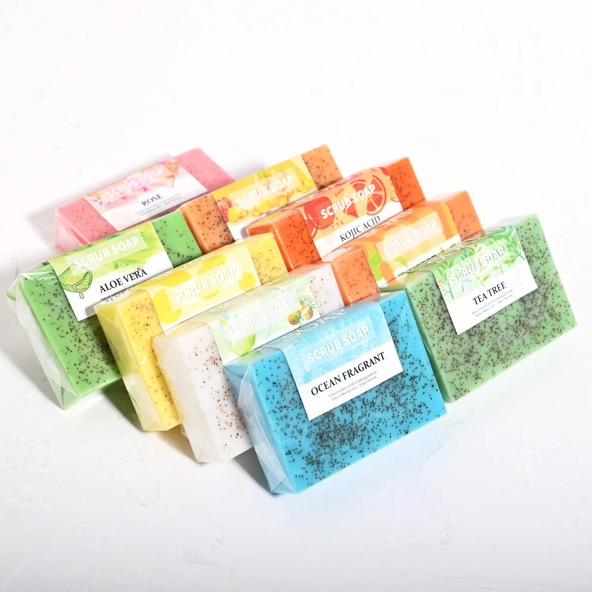 Jabón artesanal de sal marina (100 g): elimina el acné, limpieza profunda, partículas de nuez, hidratante, iluminador, glicerina.