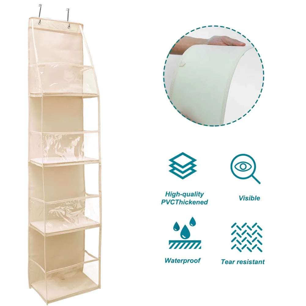 Bolsa de Armazenamento Multifuncional em Tecido – Organizador Suspenso de Múltiplas Camadas para Trás da Porta | Saco Suspenso para Diversos Itens