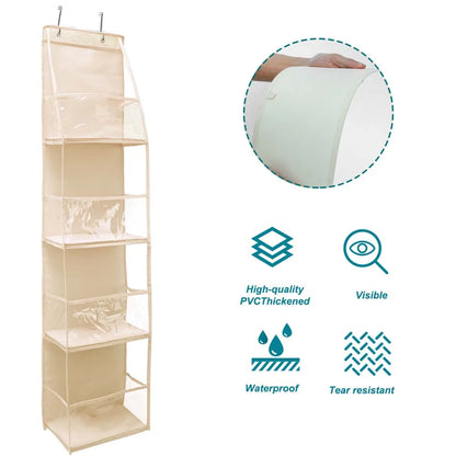 Bolsa de Armazenamento Multifuncional em Tecido – Organizador Suspenso de Múltiplas Camadas para Trás da Porta | Saco Suspenso para Diversos Itens