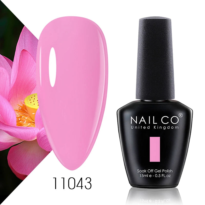 NAILCO Gel Nail Polish 15ml Dark Red Series – UV Glitter Colors Professional Semi-Permanent Manicure