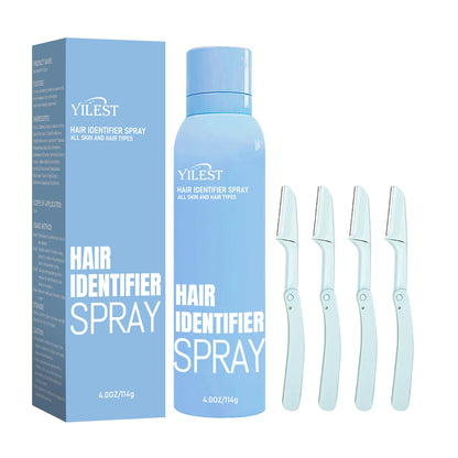 Spray Identificador Pelos 114ml + 4 Lâminas Dermaplaning - Depilação Facial Suave Indolor Profissional