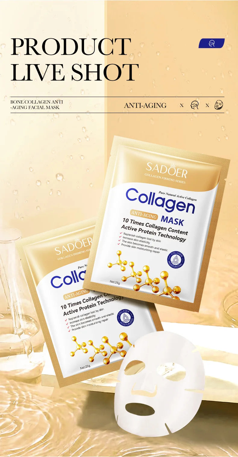 Máscara Facial Colágeno Antirrugas 10un