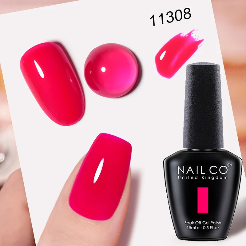 NAILCO Gel Nail Polish 15ml UV/LED Hema/TPO Free – Professional Semi-Permanent Base and Top Coat