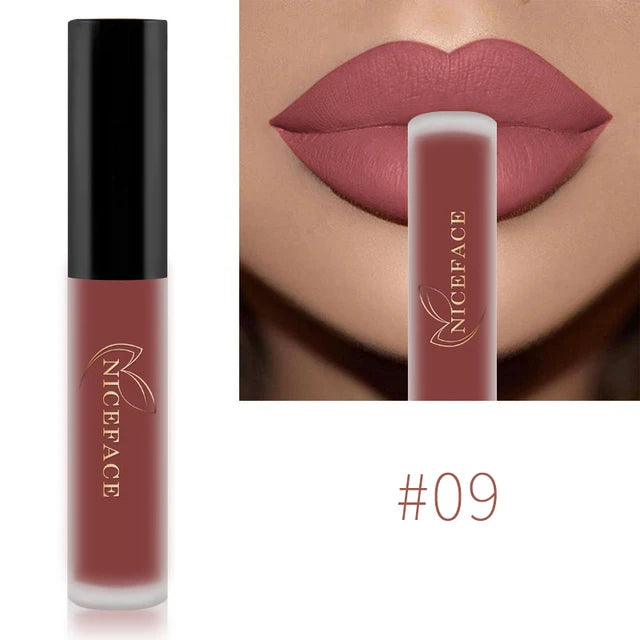 Labial líquido mate, 34 colores, resistente al agua: duradero e hidratante para unos labios perfectos.