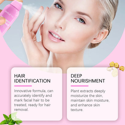 Spray inhibidor del crecimiento del vello facial: depilación suave e indolora, dermaplaning, hidratación y suavidad.