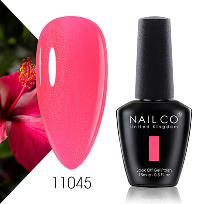 NAILCO Gel Nail Polish 15ml Dark Red Series – UV Glitter Colors Professional Semi-Permanent Manicure
