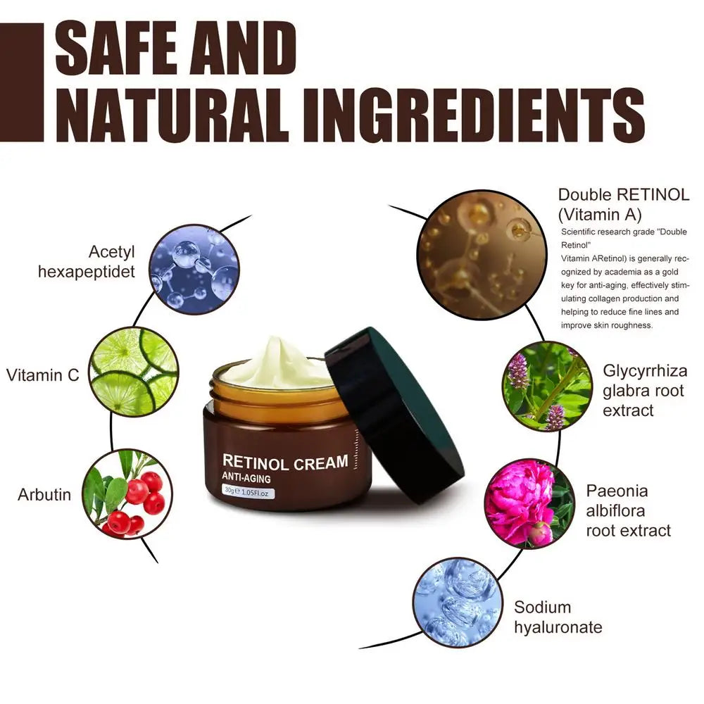 Crema de suero de retinol 30 g para el contorno de ojos: reafirmante, reafirmante, antienvejecimiento, reduce arrugas y líneas de expresión.