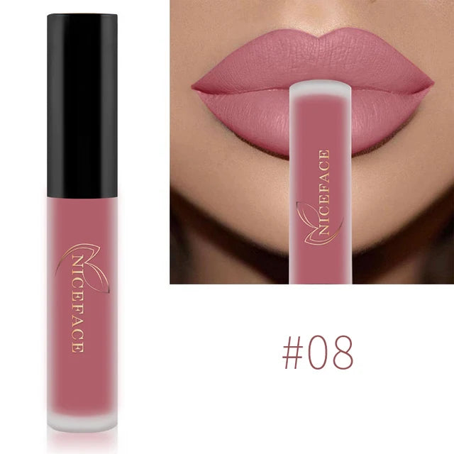 Labial líquido mate, 34 colores, resistente al agua: duradero e hidratante para unos labios perfectos.