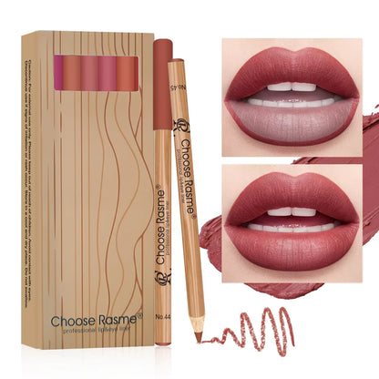 Kit con 12 lápices de contorno de labios mate: pigmentación intensa, fácil de aplicar, resistente al agua y de larga duración | Maquillaje de labios profesional