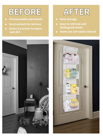 Bolsa de Armazenamento Multifuncional em Tecido – Organizador Suspenso de Múltiplas Camadas para Trás da Porta | Saco Suspenso para Diversos Itens
