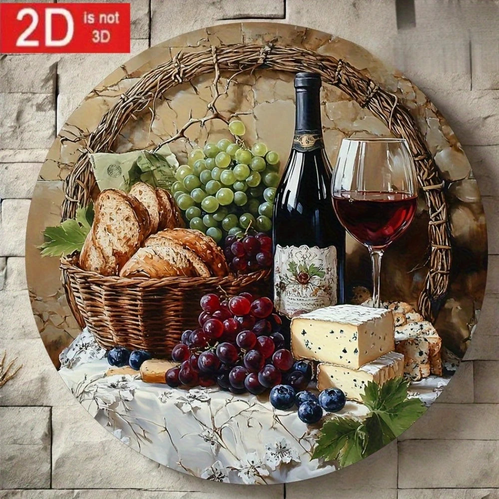 Decoração Metal Tema Vinho – Arte Parede Bar Cozinha Café Casa Presente Enófilo