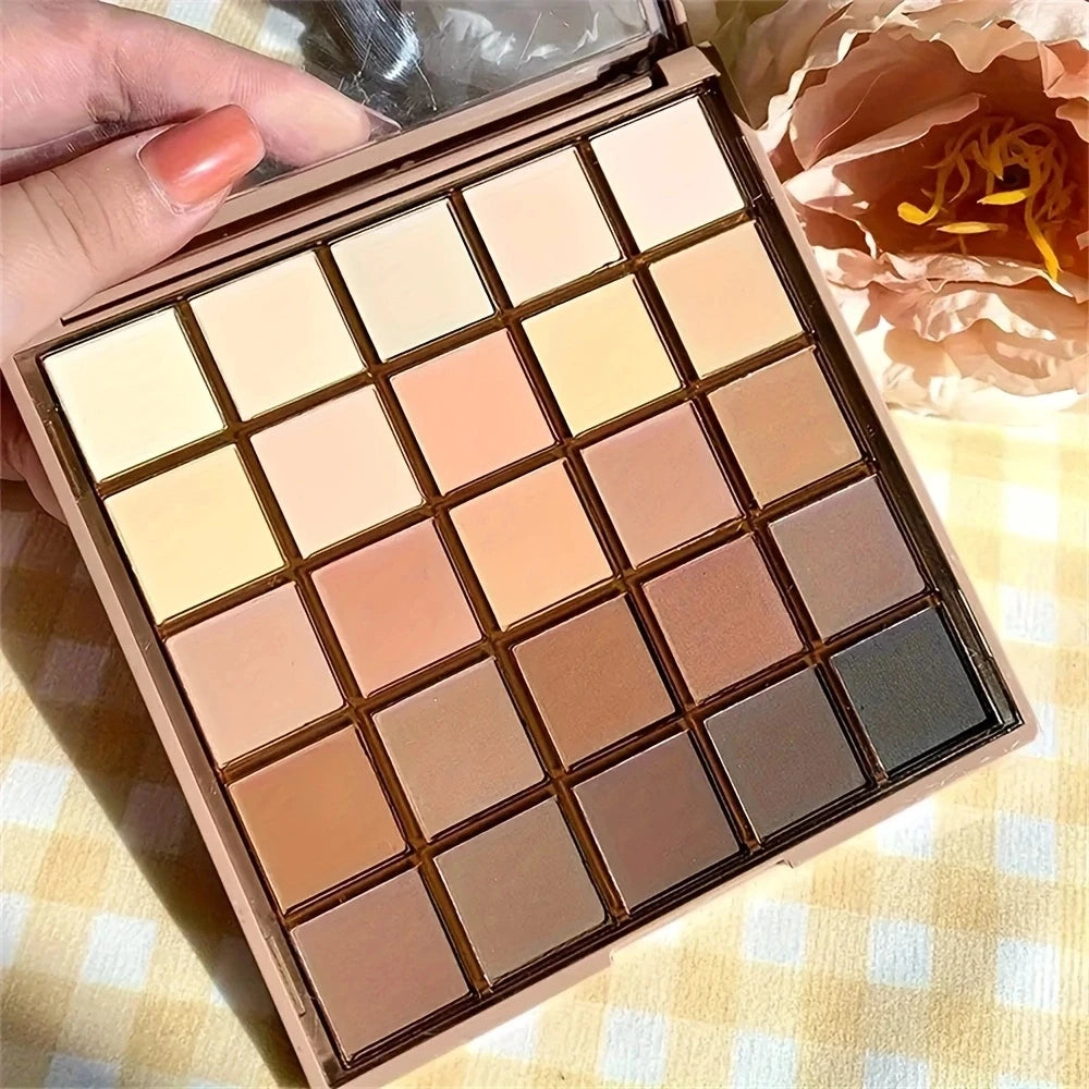 Paleta de Sombras 25 Cores Tons Neutros Castanho e Cinza