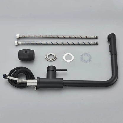 Torneira Cozinha Preta 360° Aço Inoxidável - Design Moderno com Rotação Completa