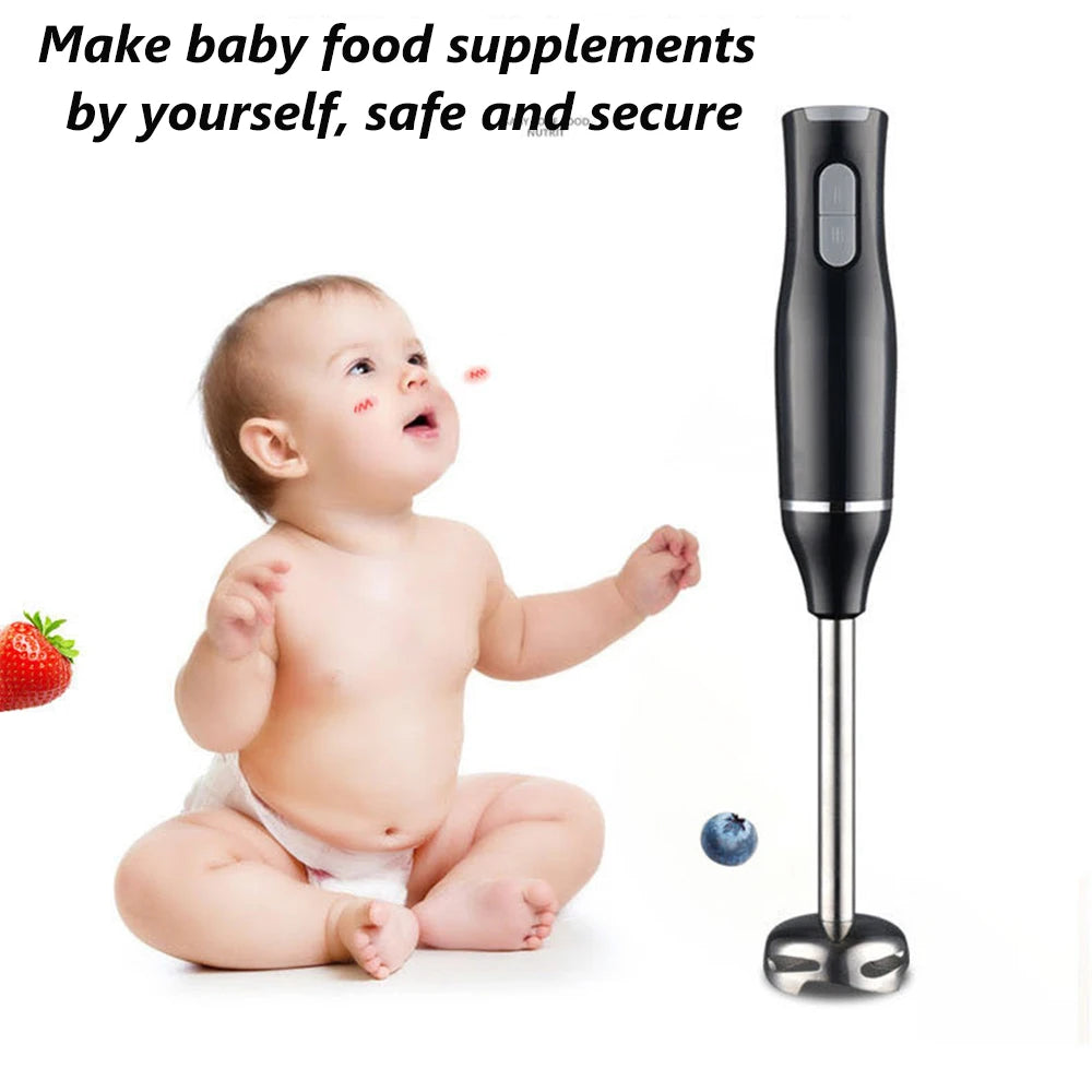 Varinha Mágica Elétrica 400W - Liquidificador Manual 2 Velocidades Frutas Vegetais Aço Inox