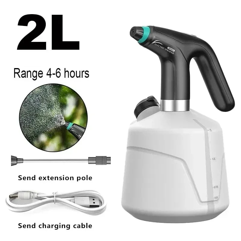 Pulverizador Elétrico 2L para Jardim e Irrigação - Automático Recarregável para Plantas