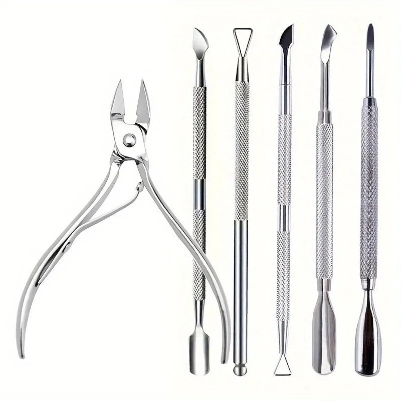 Kit Alicate Profissional Unhas Aço Inox - Cortador Tesoura Removedor Cutículas Manicure