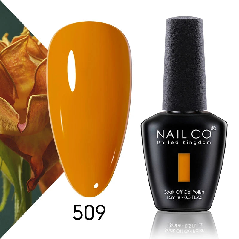 NAILCO Gel Nail Polish 15ml Dark Red Series – UV Glitter Colors Professional Semi-Permanent Manicure